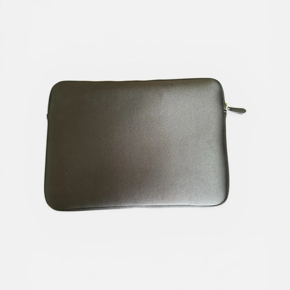 kate spade Black Leather Zipper Pouch with Gold Hardware